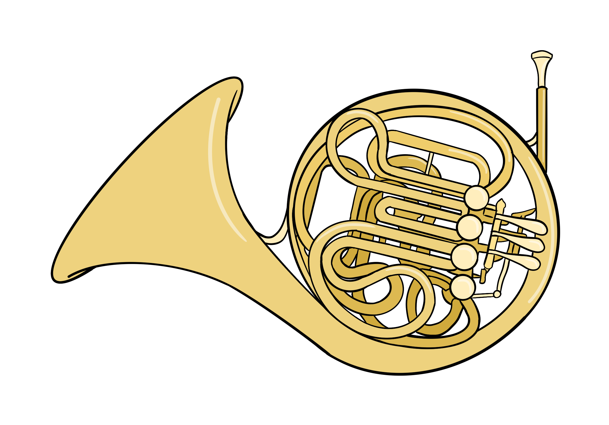 drawing of brass horn