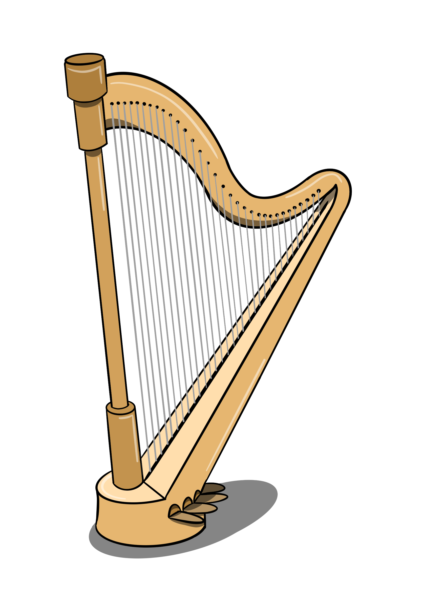drawing of harp