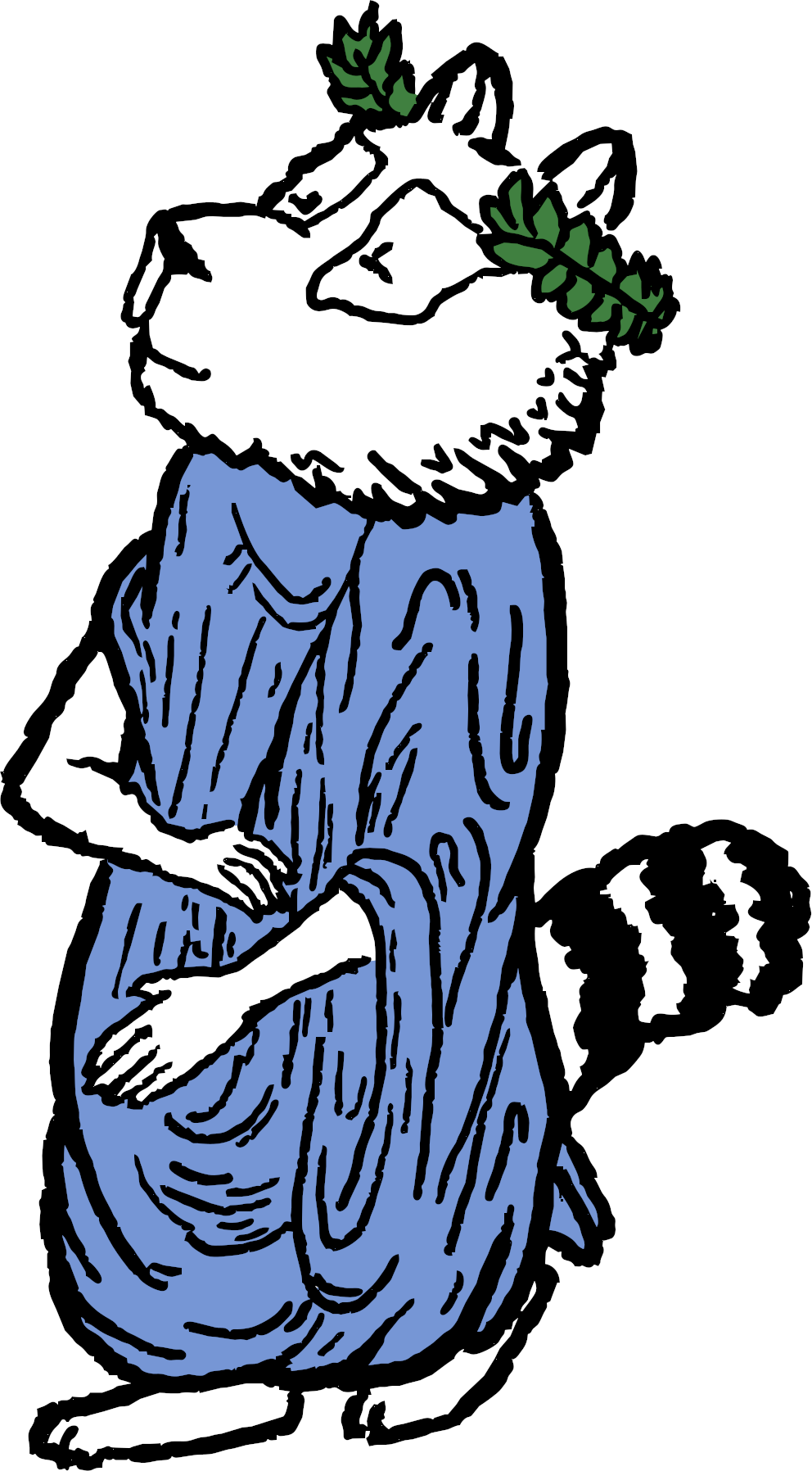 drawing of kijetesantakalu dressed up roman style