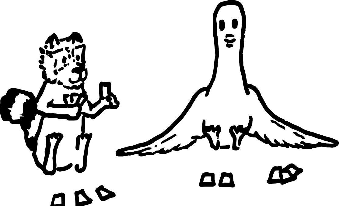 two animals playing cards