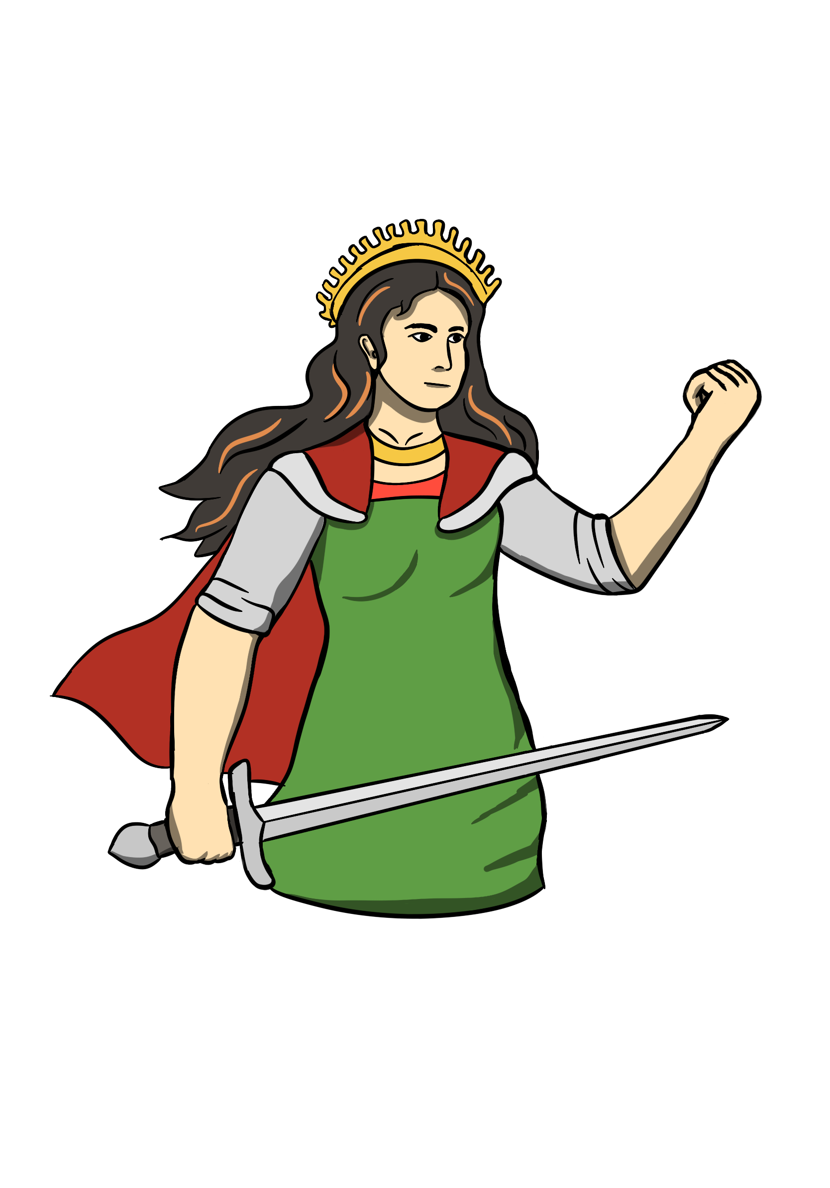 drawing of a person with a sword