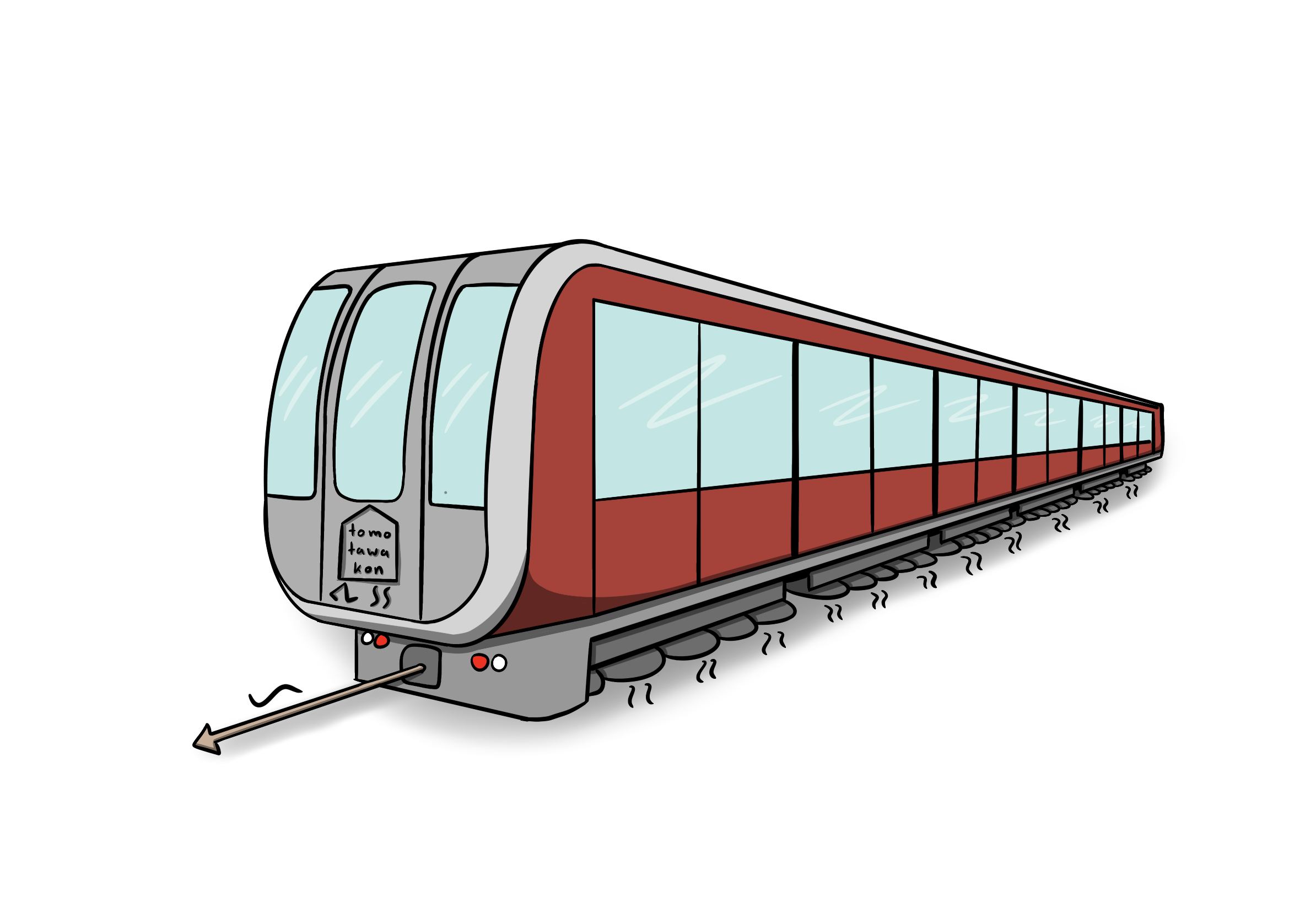 drawing of a train