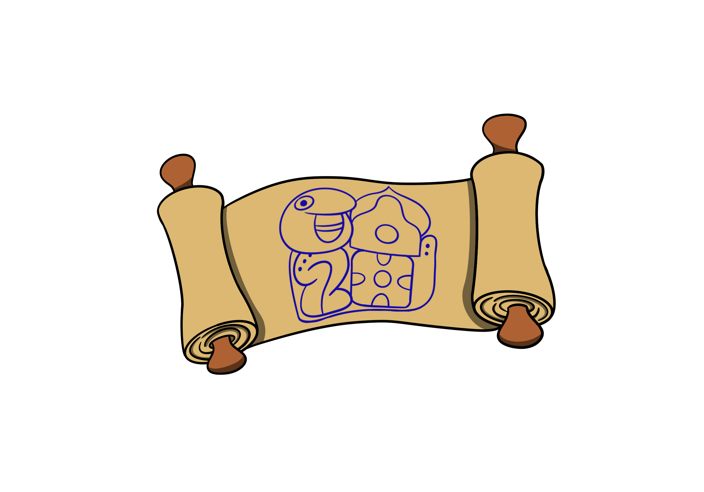 drawing of a scroll with rules on it