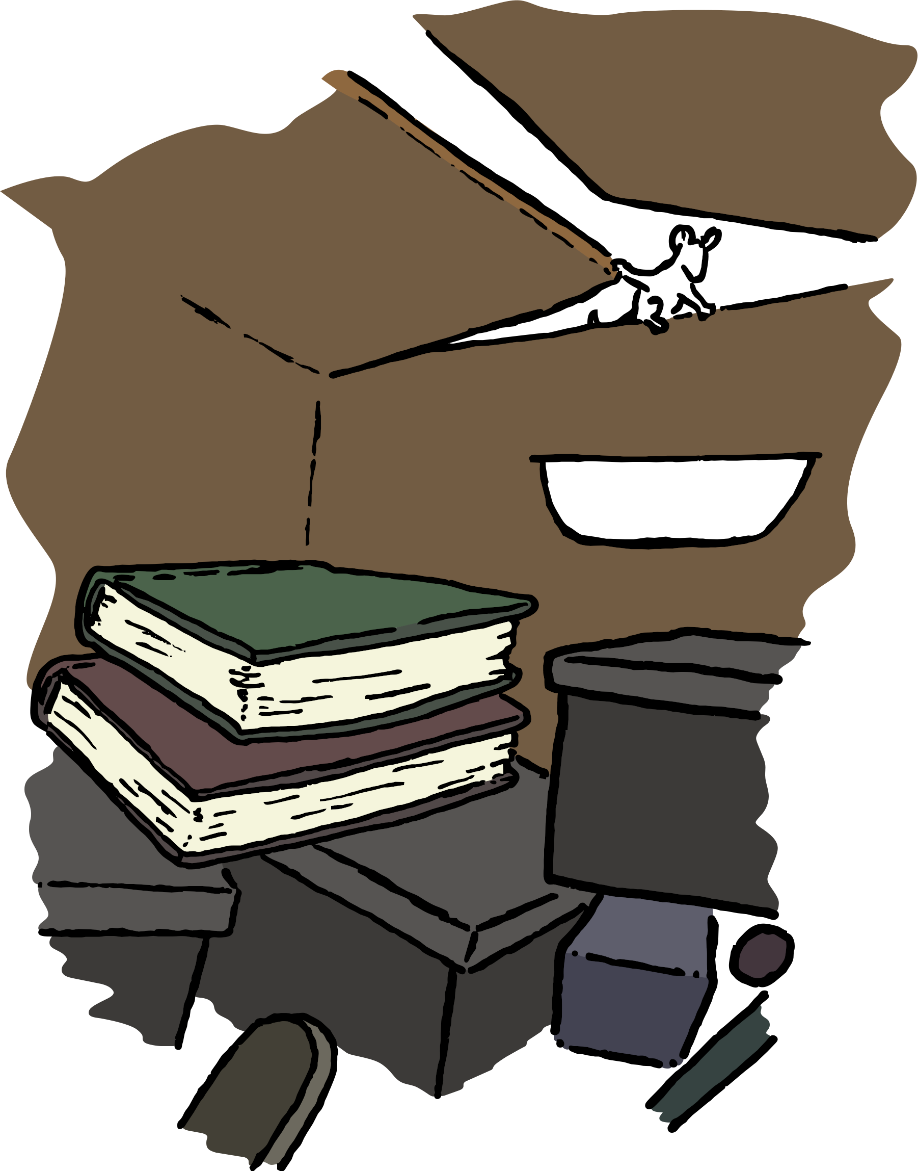 mouse looking into box